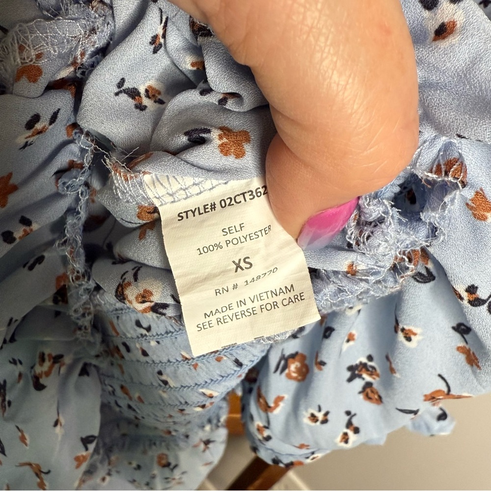 Sienna Sky Blue Puff Sleeve Smocked Blouse - Picture 4 of 4